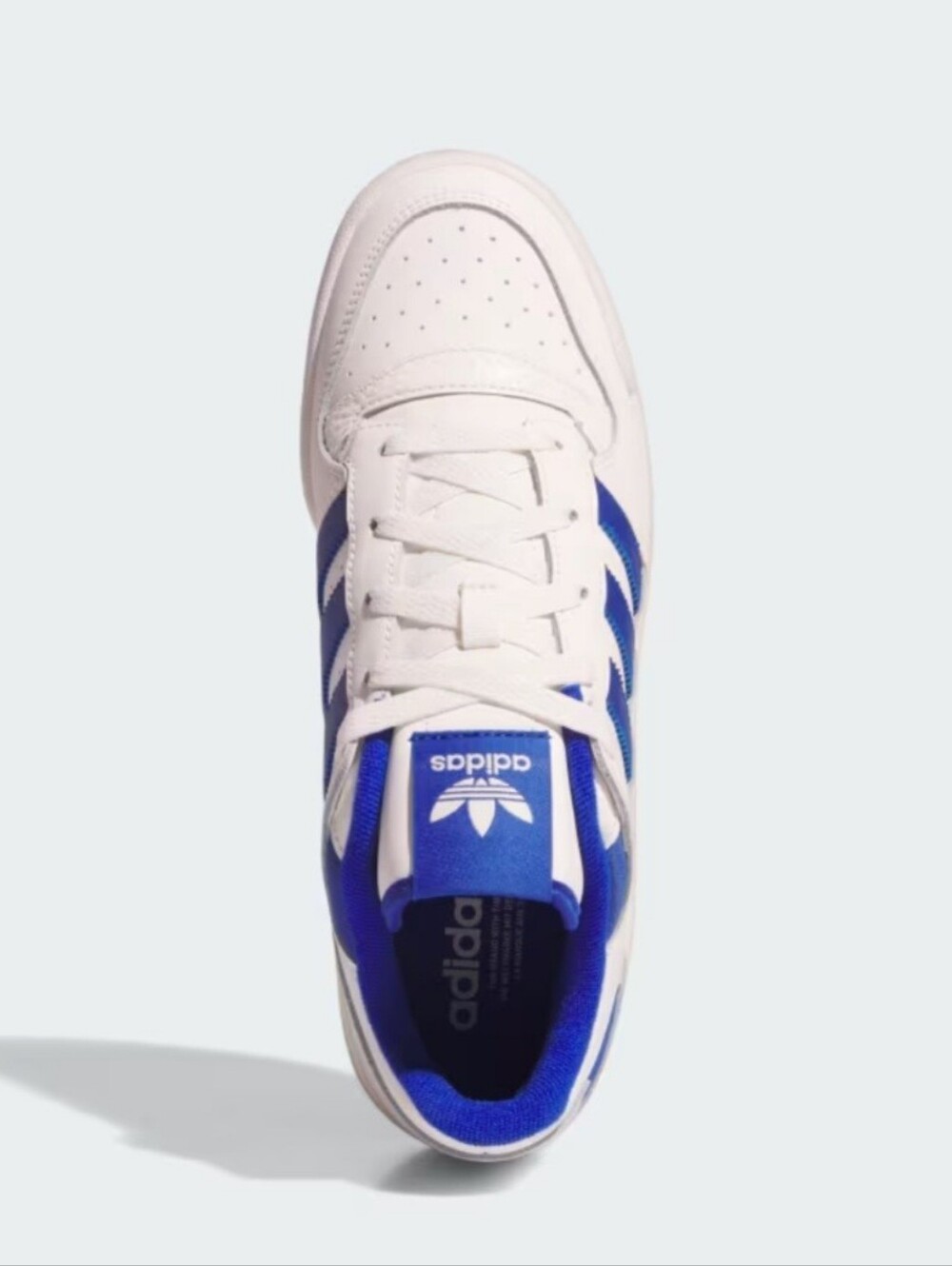 adidas Men's Core White and Royal Blue Forum Low CL Sneakers. New. - Picture 7 of 15